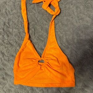 Vibrant Orange Halter Top